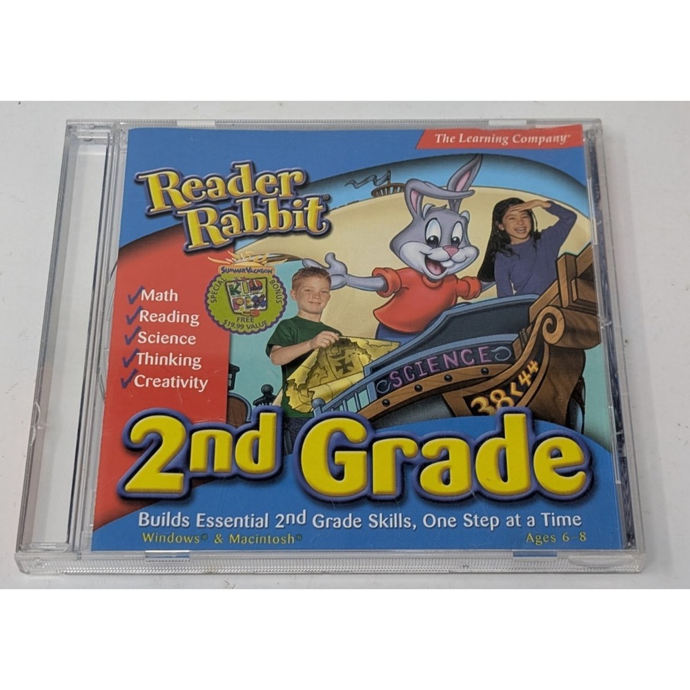Reader Rabbit 2nd Grade PC Game Vinage 2001 2002 Y2K The Learning Company Kids